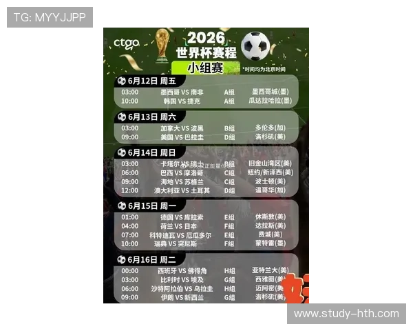 2026世界杯全赛程对阵图一览及重要比赛时间安排解析